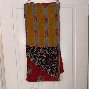 Whimsical Multicolor Patterned Scarf Paisley Floral Lightweight Fall Winter